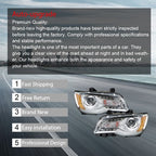 Pair Set For Chrysler 300 2011-2014 Headlight Replacement Halogen Clear Lens L+R