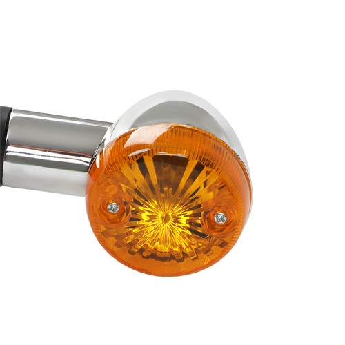 2��Amber Chrome Front Rear Turn Signal Blinker Indicator Light Motorcycle