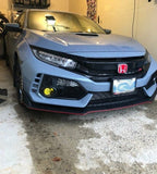 Fog Light Lamp Covers Fit 2017-2021 for Honda Civic Type R Black Open Mesh