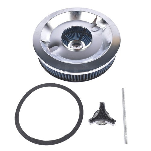 14" x 3" Air Cleaner Set Super Flow Washable Blue for Carburetor w/ 5 1/8" Neck