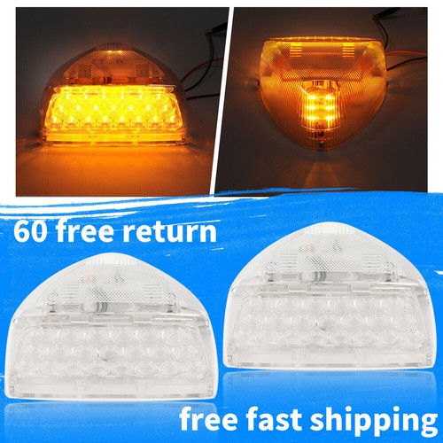 Pair 31 LED For Peterbilt 379 359 Turn Signal Light Amber Clear Lens
