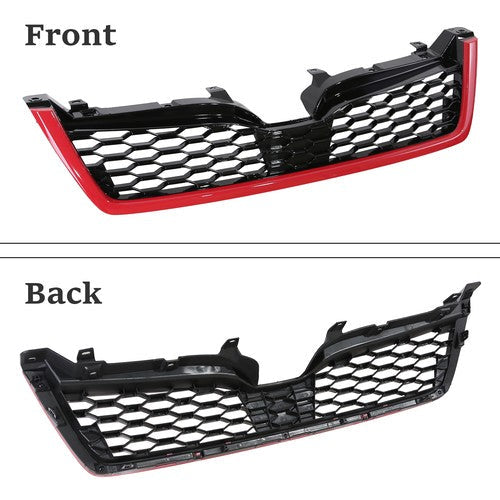 Front Grille Bumper Grill ABS Red Trim for Subaru Forester 2014-2018 STI Style