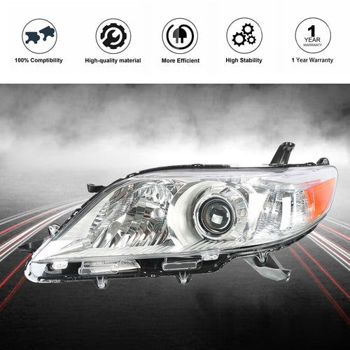 Front Headlight Assembly Halogen Left /Driver SIde For Toyota Sienna 2011-2013