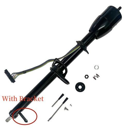 Set of 35'' Black Tilt Steering Column Manual Floor Shift Without Key & Adapter