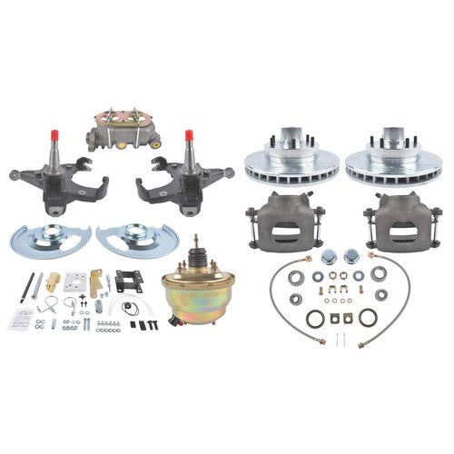 For 63-66 Chevrolet C10 Chevy Truck Front Disc Brake Conversion 6 Lug Stock/Drop