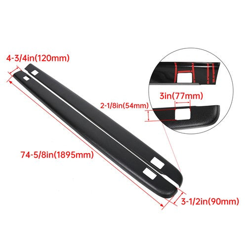 Pair Bed Rail Caps Side Covers for Chevy Silverado 5.8 Ft Bed 2007-2013