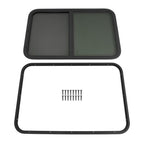 Vertical Sliding RV Window Tempered Glass with Mesh Screen 24 W 36 H