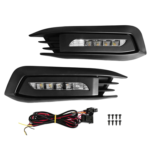 Front Bumper Lower Grille & DRL Fog Light Lamp for 2016-2018 for Honda Civic