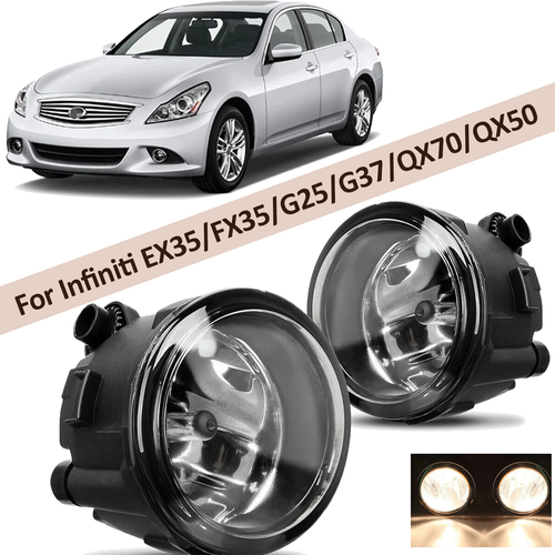 Bumper Fog Light Lamp Left & Right Side for Infiniti EX35/FX35/G25/G37/QX70/QX50