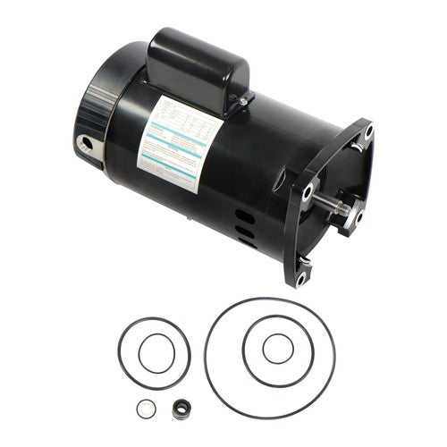 1HP B2848 B848 Single Speed Pool Pump Motor W/GO-KIT-32 Y56Y Frame Square Flange