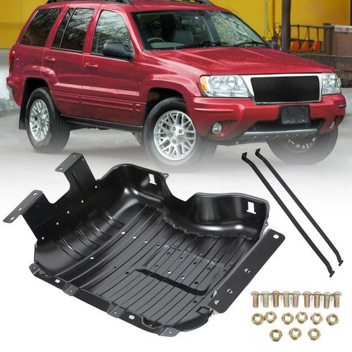 Fuel Tank Skid Plate Cover with Straps Steel for 1999-2004 Jeep Grand Cherokee