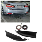 Black Rear Bumper Lip Splitter Spoiler Side Apron for 2016 2017 Honda Accord Sedan