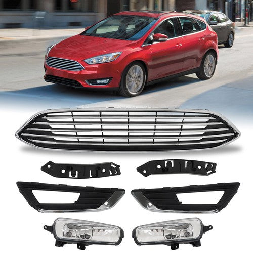For Ford Focus 2015 2016-2018 Front Bumper Upper Grille With Fog Light NEW