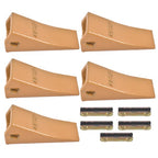5Pcs 230SP Casting Bucket Teeth & TF23P Flex Pins for Backhoe Skid Steer Loader