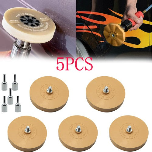 5PCS Car Decal Remover Rubber Eraser Wheel Tool Drill Adhesive Sticker