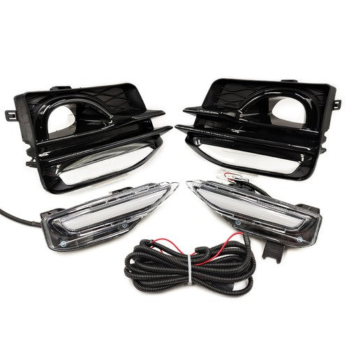 LED Fog Lights Double Color DRL Turn Signal Lamp Pair for Infiniti Q50 14-17