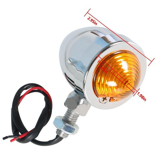 For Motorcycle Chrome Passing Driving Spot Fog Lamp Turn Signal Light