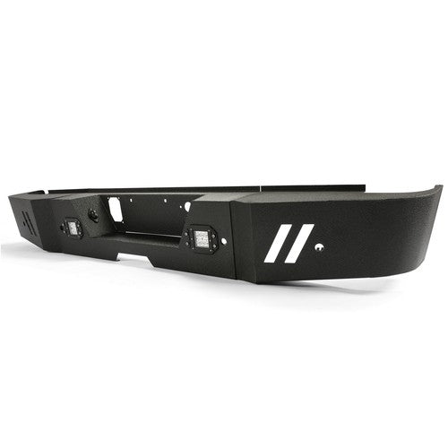 Black Steel Rear Bumper with LED Lights for 2015-2019 GMC Sierra 2500HD 3500HD