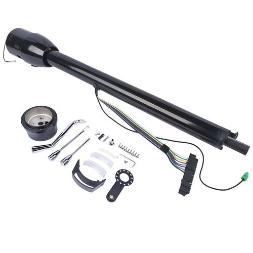 32" Automatic Column Shift Tilt Steering Column No Key & Wheel Adapter Black