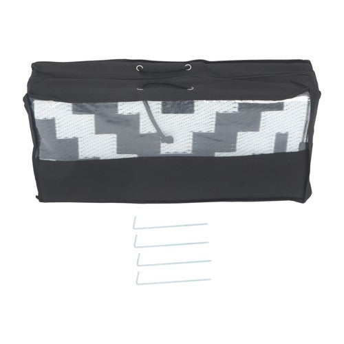 8x10ft Outdoor Plastic Straw Rug For Camping Outdoor Carpet Black & White