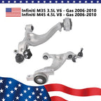 2* Front Lower Control Arms & Ball Joint for 06-10 Infiniti M35 M45 Sedan RWD