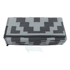 Outdoor Waterproof 9x12FT Black Gray Carpet Plastic Straw Rug For Camping Deck