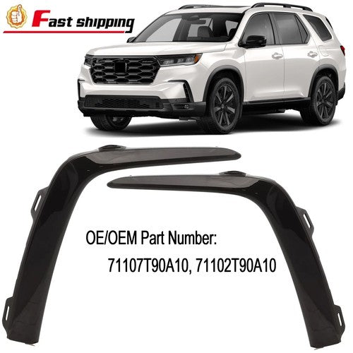 Front Bumper Molding Trim for Honda Pilot 2023-2025 Glossy Black LH RH Side
