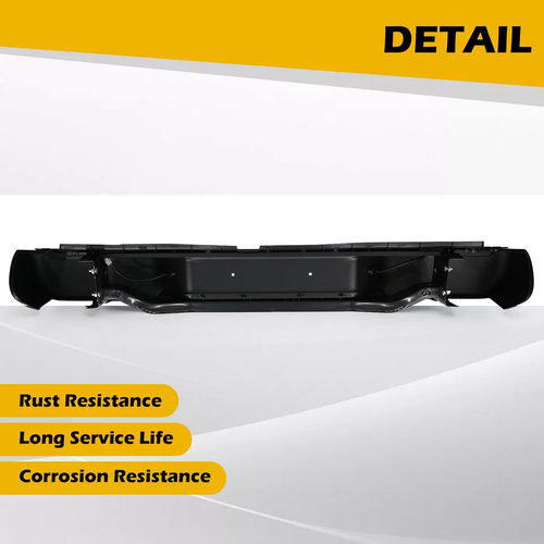 Black Steel Rear Step Bumper for 2005-2021 for Nissan Frontier no Sensor Holes