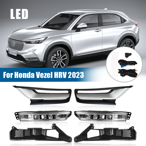 LED Fog Lights Lamps Set W/DRL Left & Right for Honda HR-V HRV 2022 2023 2024