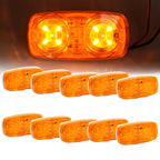 10X Trailer Amber LED Marker Light Double Bullseye 10 Diodes Clearance Light