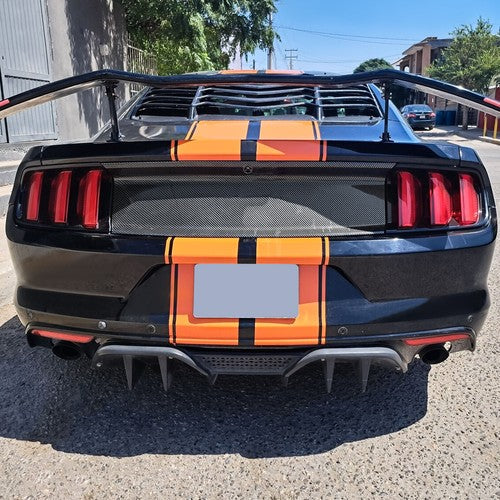 Carbon Fiber Look Trunk Panel Decklid Rear Trim Cover for 2015-2023 Mustang GT
