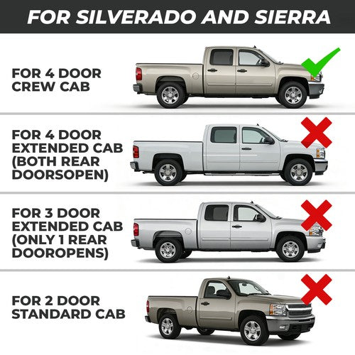Inner Rocker Panels FOR 99-07 Chevy Silverado GMC Sierra 1500/2500/3500 Crew Cab