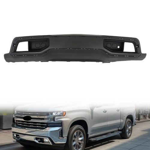 For 2019-2021 Chevrolet Silverado 1500 Black Plastic Front Bumper W/O Vents