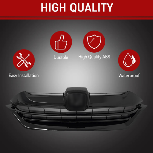 Front Bumper Gloss Black Mesh Grille Grill for 2017-2019 for Honda CR-V