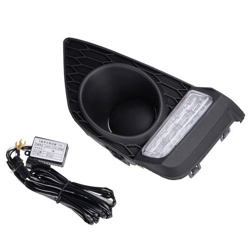 LED DRL Driving Fog Lights Lamps Upper Grille Grill for 2015-2017 Honda Fit Jazz