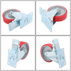 4 Inch Heavy Duty Casters, Swivel Caster Wheels with Brake, Polyurethane