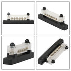 Bus Bar Power Distribution Terminal Block Red & Black 6 Way 48V 150A Busbar