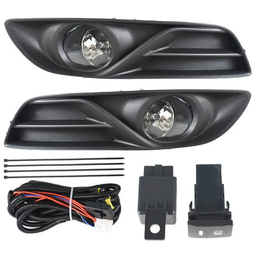 Fog Lights Kit Clear Lens+Switch Clear Glass For Nissan Sentra 2013 2014 2015