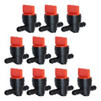 10PK 1/4" Straight In-Line Gas Fuel SHUT-OFF / CUT-OFF Valves Petcock 494768
