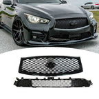 Fit 2014 2015 16 2017 Infiniti Q50 Sport Front Upper&Lower Grille Grill Assembly