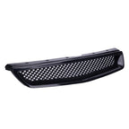 For 1999-2000 Honda Civic JDM Type R Black Grille Grill & LED Fog Lights 3PCS