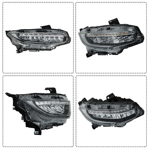 Headlight Headlamp Chrome Housing For Honda Civic 2016-2019 Passenger Right Side