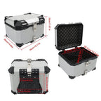 55L Silver Luggage Waterproof Tail Box Scooter Trunk Storage Top Case Motorcycle