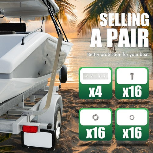Boat Trailer Guide Poles Aluminum Square Upright  1 1/2" Square 46" Tall Pair