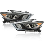 For Maxima S|SL|SV 2016-2017 18 Headlights Clear Lens LH+RH Pair Housing Chrome