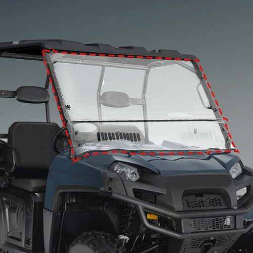 Polaris Ranger Fullsize Round Cage Windshield 570 2017-2024 Clear Vented