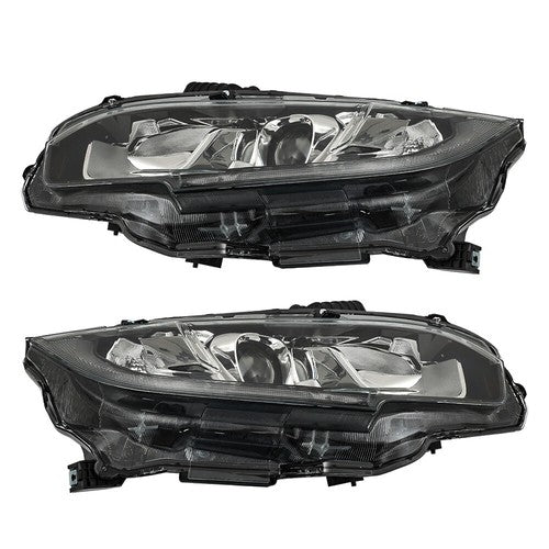 Headlight Assembly For Honda Civic 2016-2020 Headlamps Left + Right Side Halogen