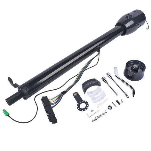 32" Automatic Column Shift Tilt Steering Column No Key & Wheel Adapter Black