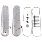GM LS Cast Aluminum Tall Silver Pair Valve Covers w/ Coil Mounts For LS1 LS2 LS3