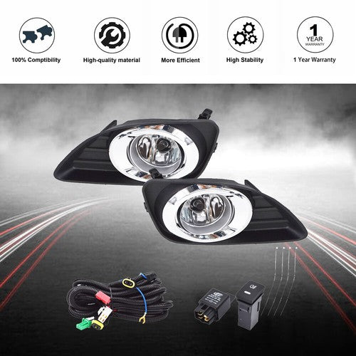 Clear Bumper Lamps Driving Fog Lights+Switch Fit For Camry 2010-2011